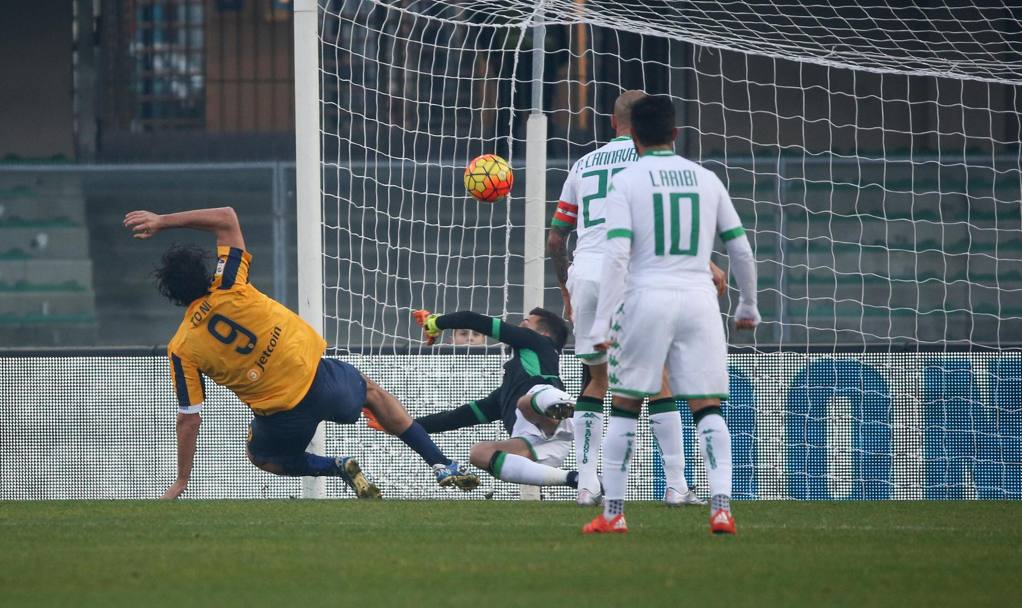 Toni in spaccata pareggia: Verona-Sassuolo 1-1. Ansa